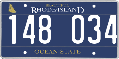 RI license plate 148034