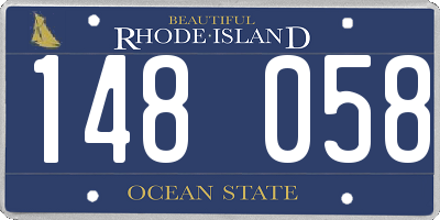 RI license plate 148058