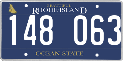RI license plate 148063