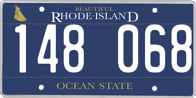 RI license plate 148068