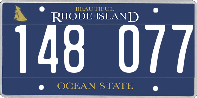 RI license plate 148077