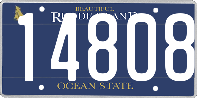 RI license plate 14808