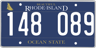 RI license plate 148089