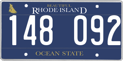 RI license plate 148092