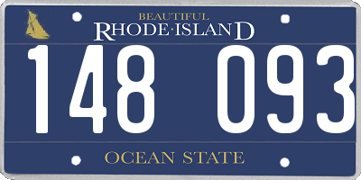 RI license plate 148093