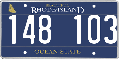 RI license plate 148103