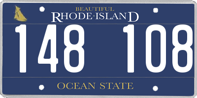 RI license plate 148108