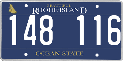 RI license plate 148116