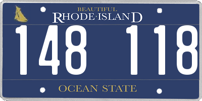 RI license plate 148118