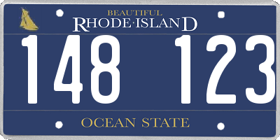 RI license plate 148123