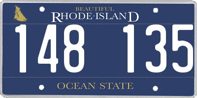 RI license plate 148135