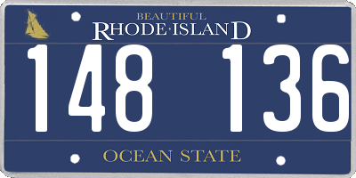 RI license plate 148136