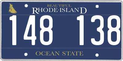 RI license plate 148138