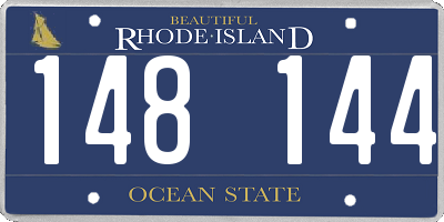 RI license plate 148144