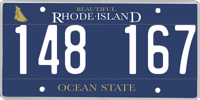 RI license plate 148167