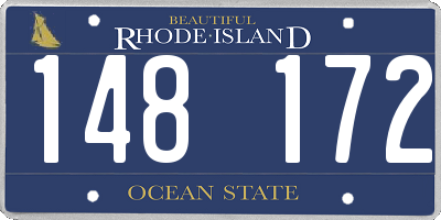 RI license plate 148172