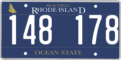 RI license plate 148178