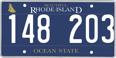 RI license plate 148203