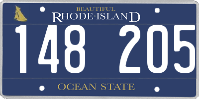 RI license plate 148205