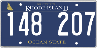 RI license plate 148207
