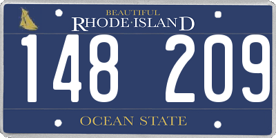 RI license plate 148209