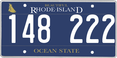 RI license plate 148222