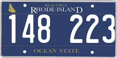RI license plate 148223