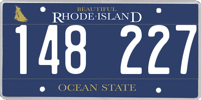 RI license plate 148227