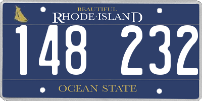 RI license plate 148232