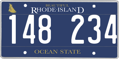 RI license plate 148234