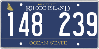 RI license plate 148239