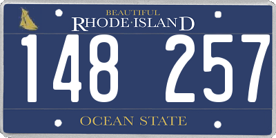 RI license plate 148257