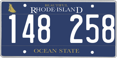 RI license plate 148258