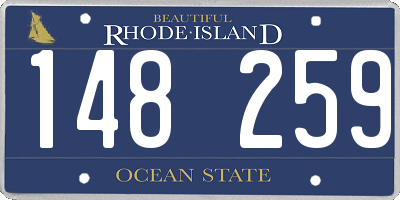 RI license plate 148259