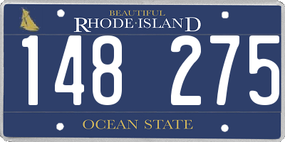 RI license plate 148275