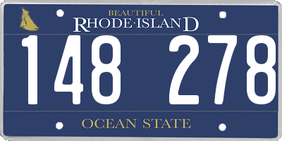RI license plate 148278