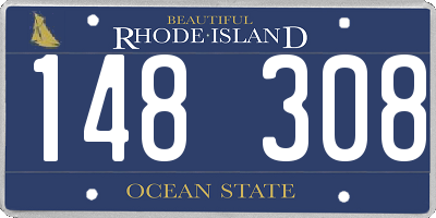 RI license plate 148308