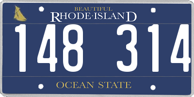 RI license plate 148314