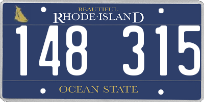 RI license plate 148315