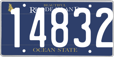 RI license plate 14832