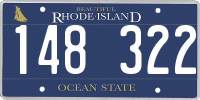RI license plate 148322