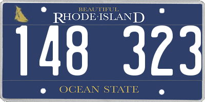 RI license plate 148323