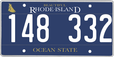 RI license plate 148332