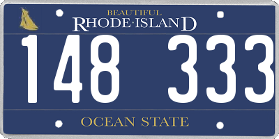 RI license plate 148333