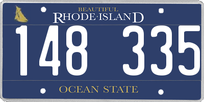 RI license plate 148335