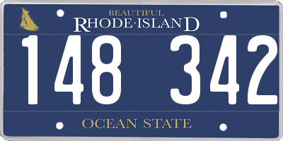 RI license plate 148342