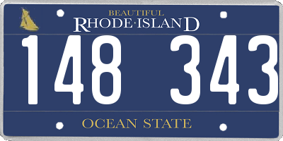 RI license plate 148343