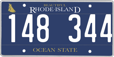 RI license plate 148344