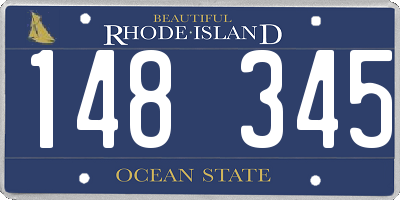RI license plate 148345