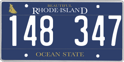 RI license plate 148347